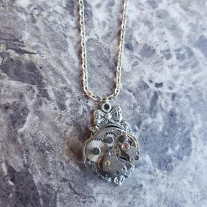 Steampunk necklace clock watch movement FREE SHIPPING!